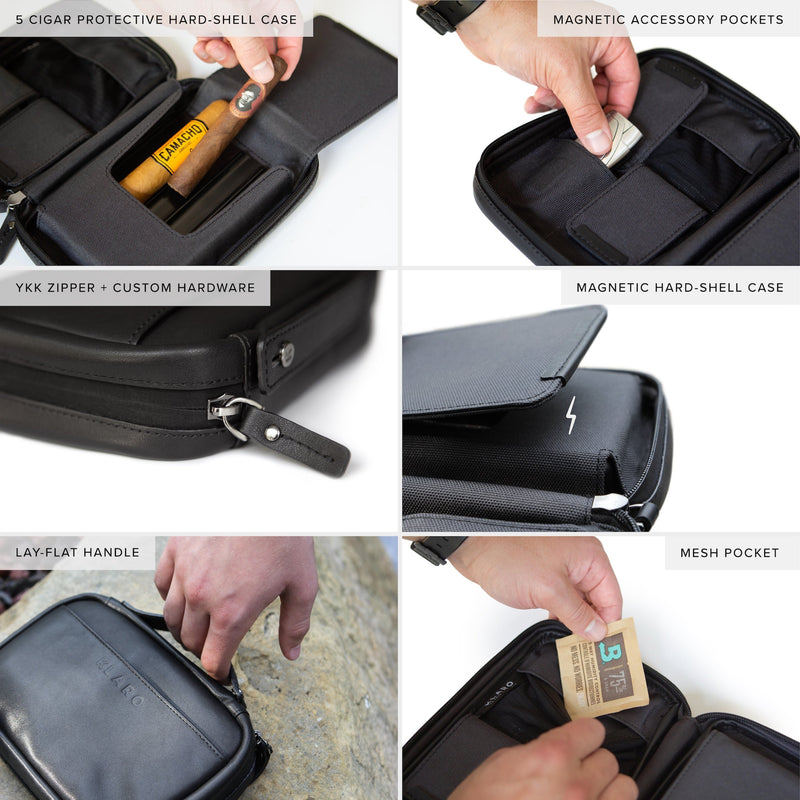 Flint Travel Leather Cigar Case -
