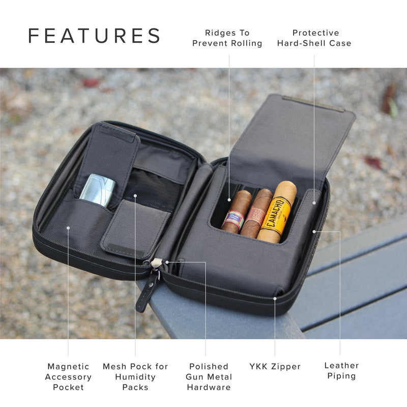 Flint Travel Leather Cigar Case -