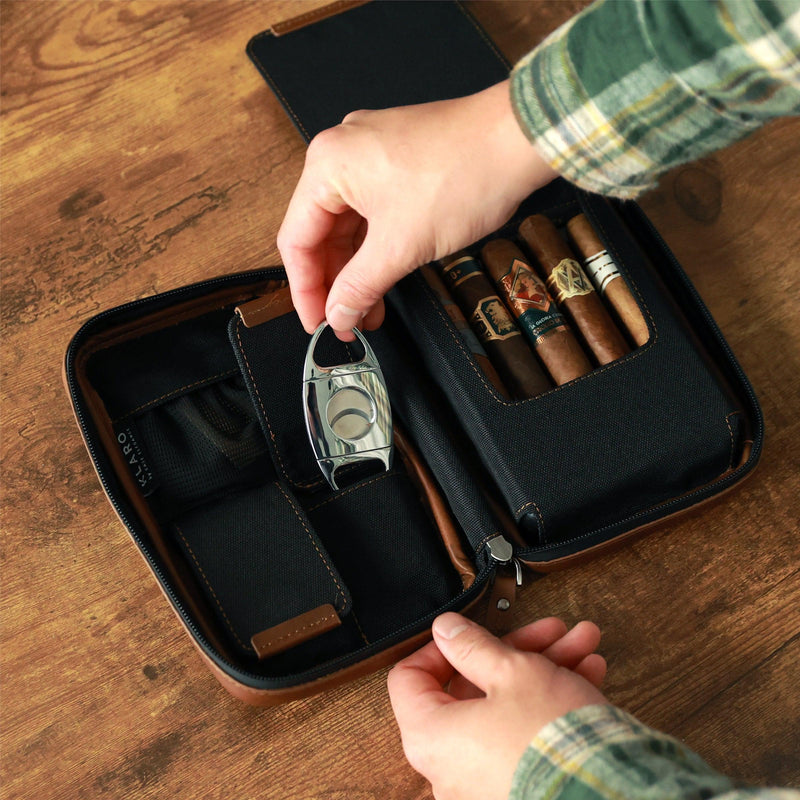Flint Travel Leather Cigar Case -