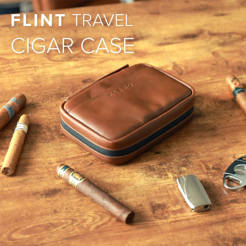 Flint Travel Leather Cigar Case -