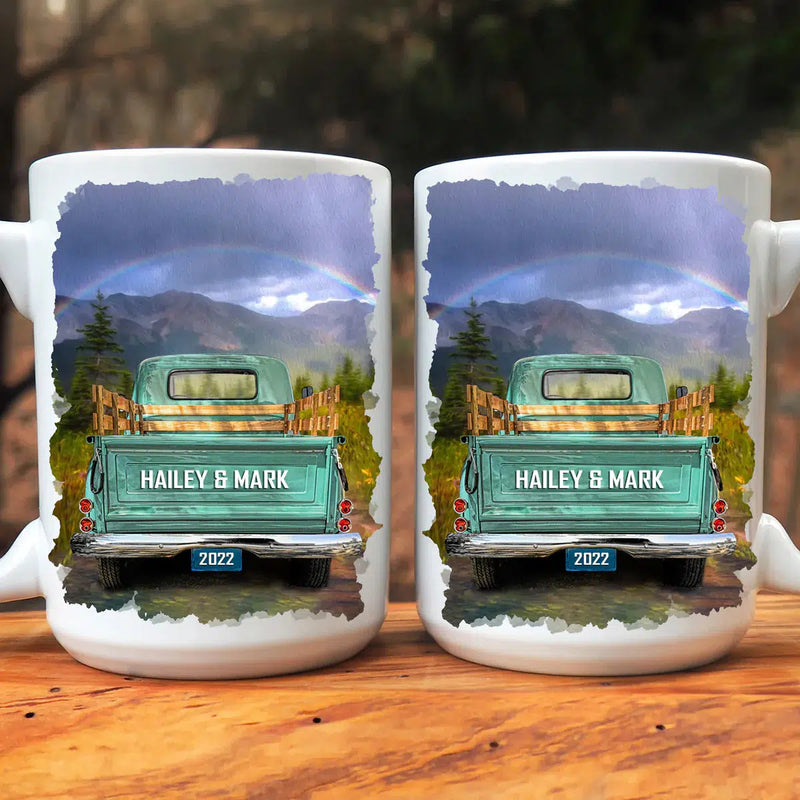 Personalized Vintage Truck Double Sided Mug -  - Lazerworx