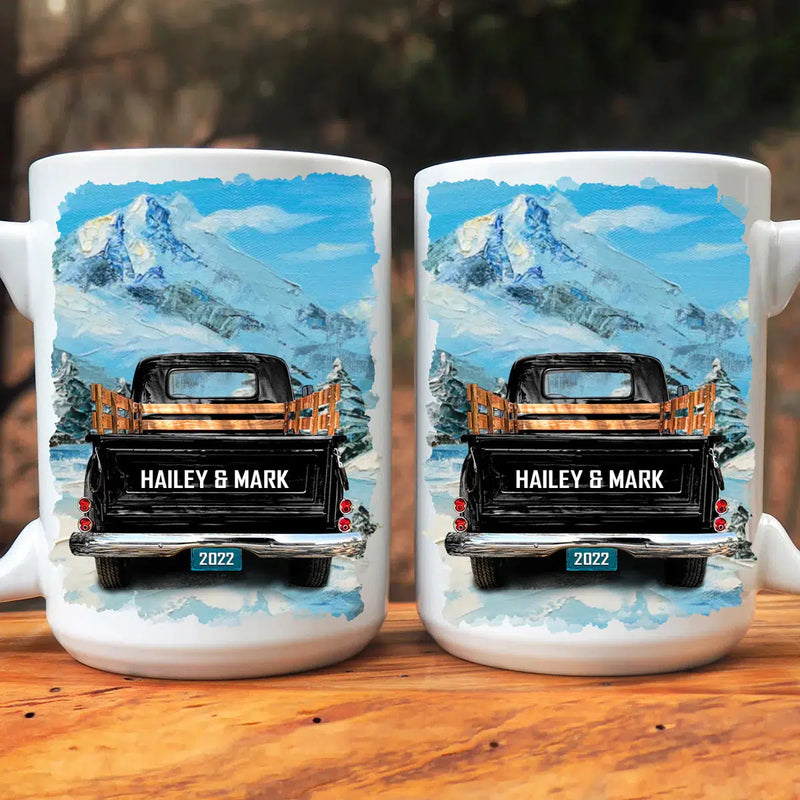 Personalized Vintage Truck Double Sided Mug -