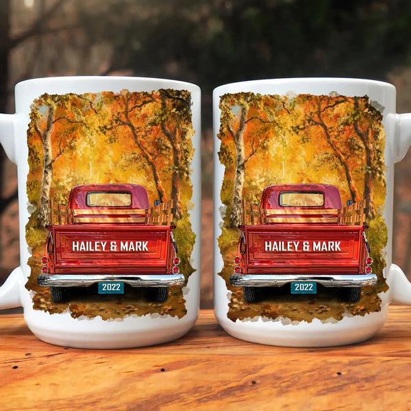 Personalized Vintage Truck Double Sided Mug -
