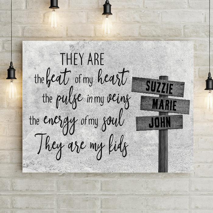 Personalized Canvas Print - They Are The Beat Of My Heart -