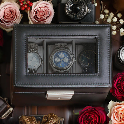 Personalized Black Watch Box -