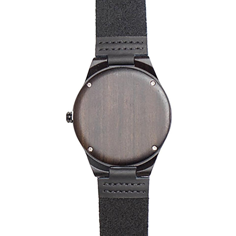 Personalized Dark Brown Wooden Watch for Dad -