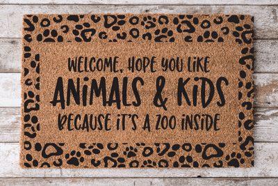 Animal Print Zoo In Here - Funny Door Mat - 30x18" Coir Door Mat -  - DecoExchange®