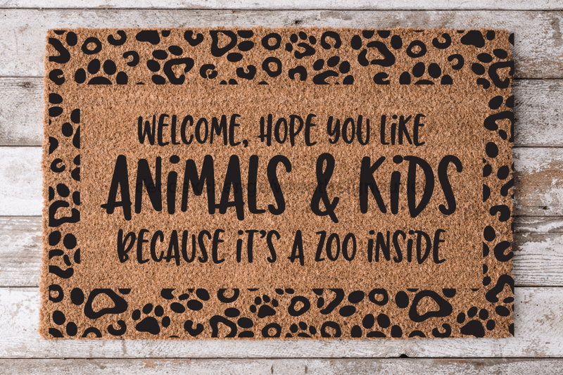 Animal Print Zoo In Here - Funny Door Mat - 30x18" Coir Door Mat -  - DecoExchange®