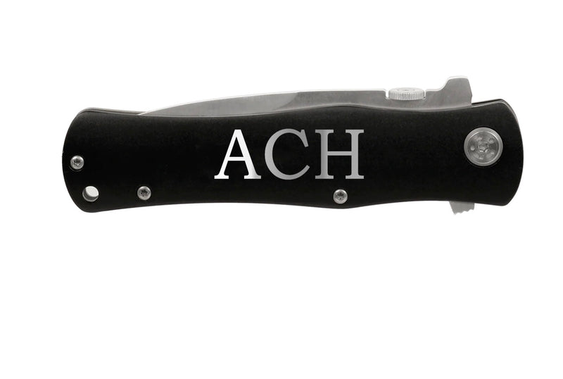 Personalized Black Aluminum Handle Knife -