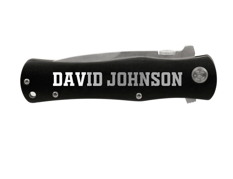Personalized Black Aluminum Handle Knife -