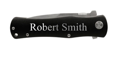 Personalized Black Aluminum Handle Knife -