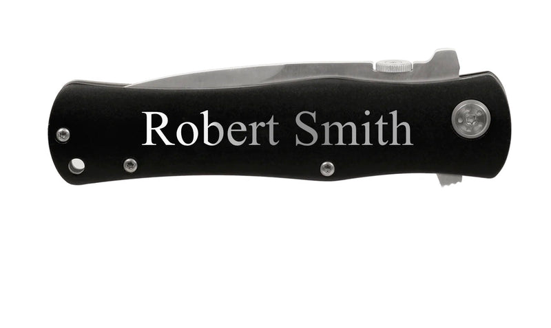 Personalized Black Aluminum Handle Knife -