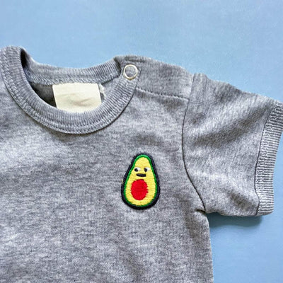 Avocado Embroidered Organic Cotton Baby Bodysuit -  - Estella