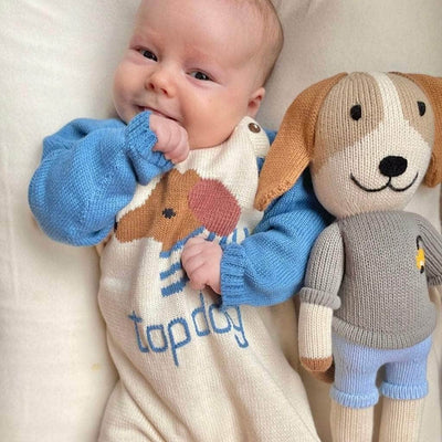 Knit Baby Romper-Top Dog -