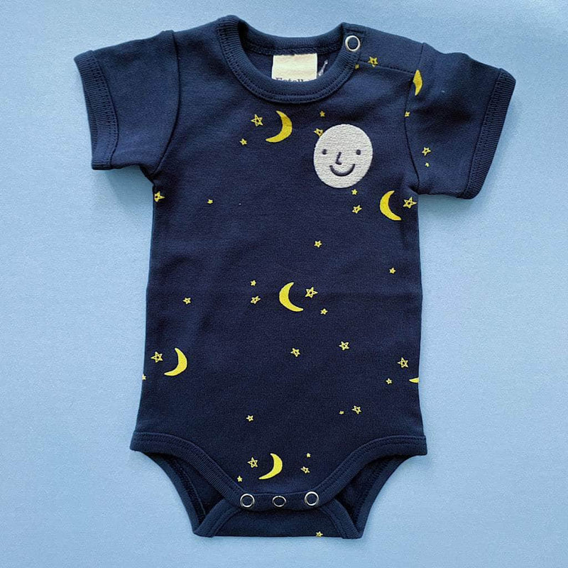 Moon and Stars Organic Cotton Baby Bodysuit -