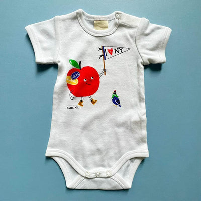 Organic Baby Onesie | I Love NY Apple - White / 0-3 M