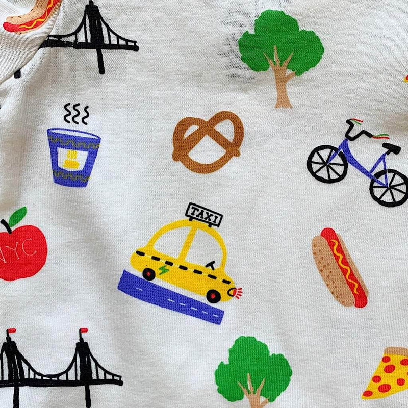 Organic Baby Romper Onesie - New York City All Over Print -
