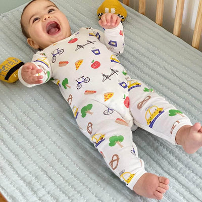 Organic Baby Romper Onesie - New York City All Over Print -