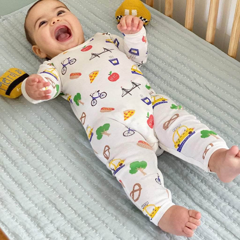 Organic Baby Romper Onesie - New York City All Over Print -