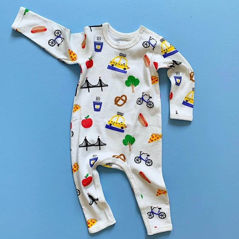 Organic Baby Romper Onesie - New York City All Over Print -