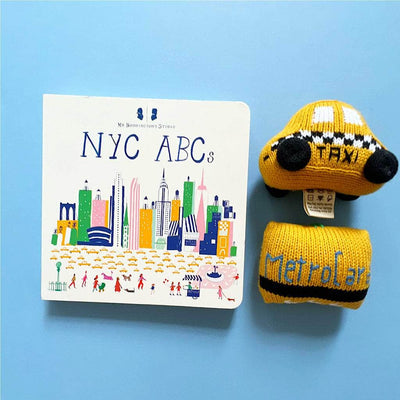 Baby Gift Set-NYC ABCs Book & Organic NYC Taxi and Metro Baby Rattles -  - Estella