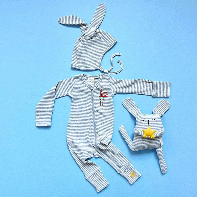 Bunny Gift Set with Jumpsuit Zipper -
