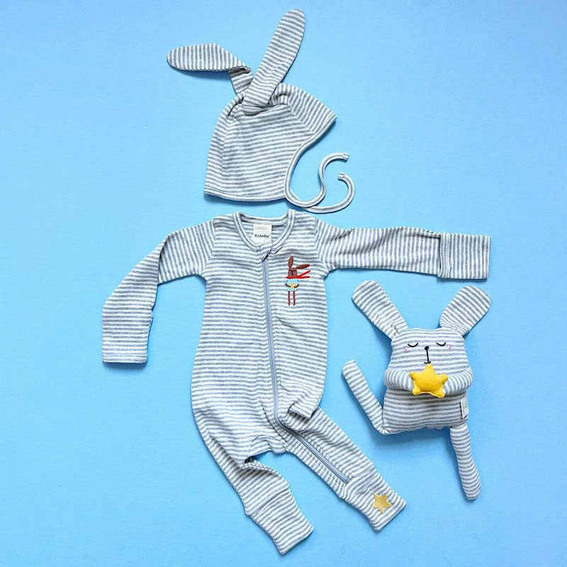 Bunny Gift Set with Jumpsuit Zipper -  - Estella