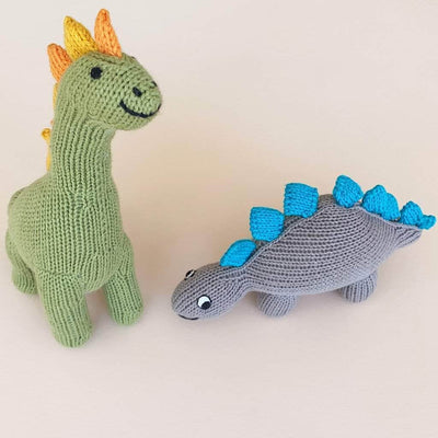 Dinosaur Baby Gift Set - Organic Newborn Toy Rattles | Stegosaurus & Brachiosaurus -