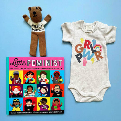 'Girl Power' Infant Onesie, Soother Toy, Feminist Book -  - Estella