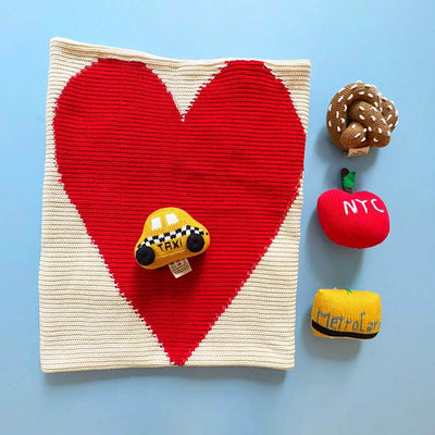 "I Heart NY" Organic Blanket & Baby Rattles Gift Set -