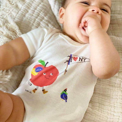 "I Love NY" Baby Gift Set-Rattles, Onesie, Pacifier Clip, and Baby Book -