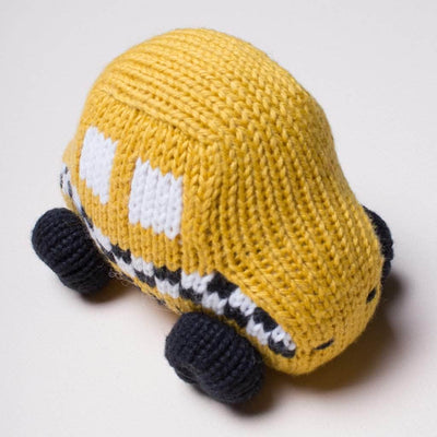 New York City Baby Gift Set - Organic Newborn Toy Rattles | Taxi, Metro Card, hot dog & Apple -