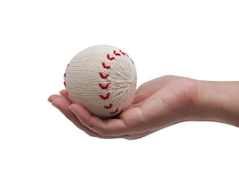 Organic Baby Gift Set - Handmade Newborn Rattles | Football & Baseball -