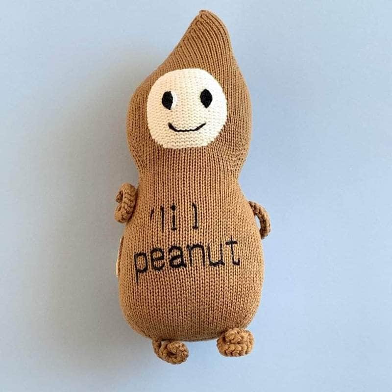 Organic Baby Gift Set - Knitted Baby Romper & Stuffed Animal, Lil Peanut -
