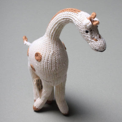 Organic Baby Gift Set | Lion, Elephant, Giraffe & Monkey Rattles -