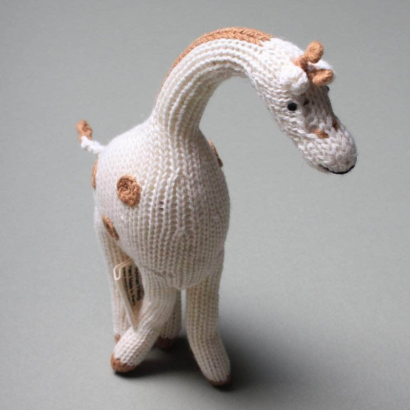 Organic Baby Gift Set | Lion, Elephant, Giraffe & Monkey Rattles -