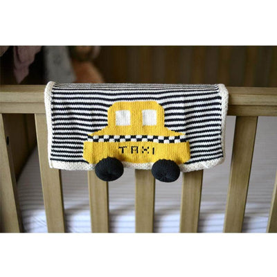 Organic Baby Gift Set - Newborn Security Blanket, Rattle Toys | NYC Taxi, Hot Dog & Pretzel -