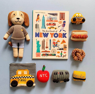 Organic Baby Gift Set | NYC Book, Doll, Lovey & 6 Rattles -  - Estella