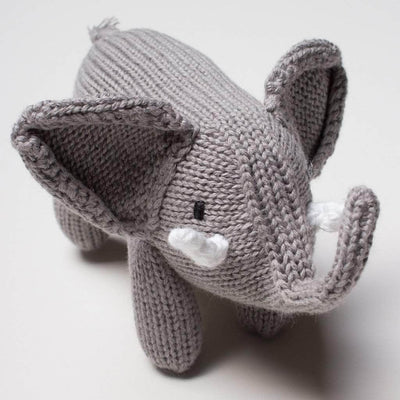 Organic Cotton Baby Gift Set - Elephant Baby Rattle, Organic Baby Romper & Bonnet Hat -  - Estella