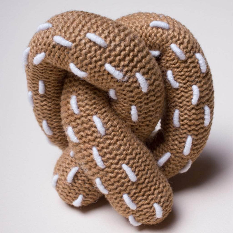 Organic Baby Gift Set - New York Bib & Pretzel Rattle toy -