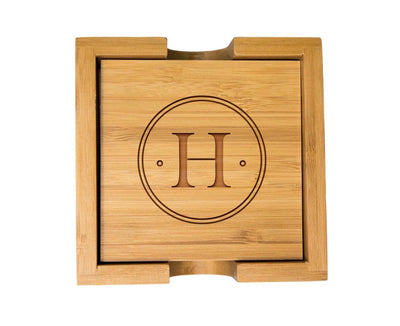 Personalized Bamboo Coasters - Set of 4 -  - Completeful