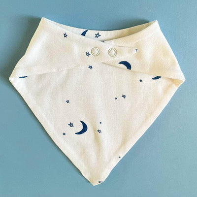 Baby Kerchief Bib-Moon and Stars -