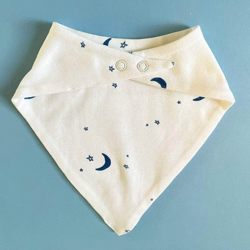 Baby Kerchief Bib-Moon and Stars -