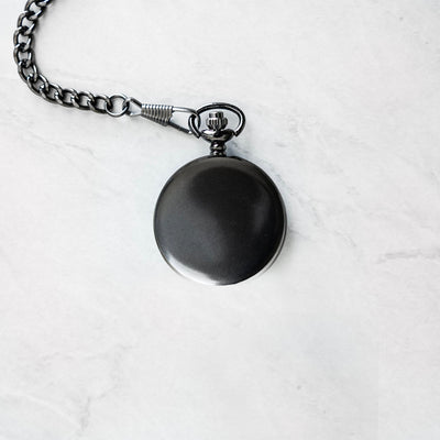 Personalized Black Pocket Watch -