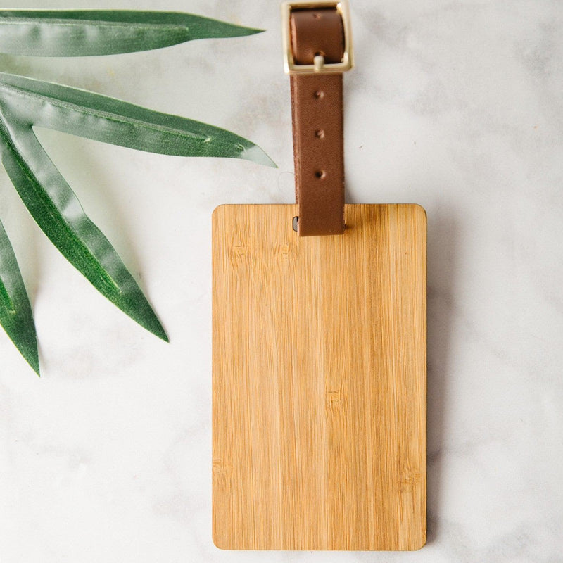 Personalized Wood Luggage Tags - Portrait - Qualtry