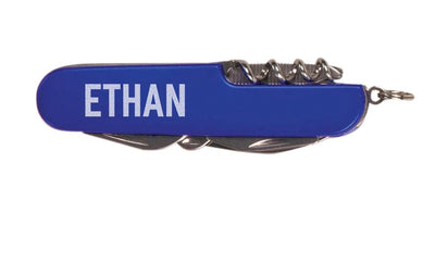 Personalized Blue Multi-Tool Pocket Knife -