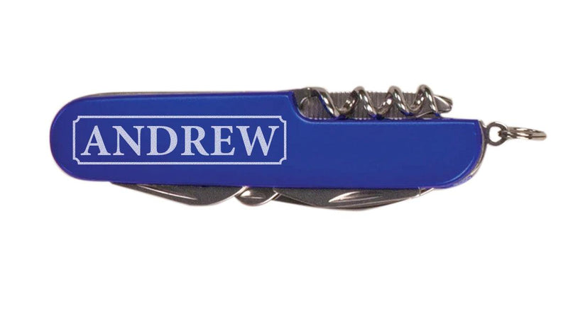 Personalized Blue Multi-Tool Pocket Knife -