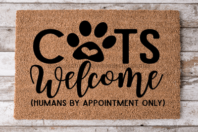 Cats Welcome People Tolerated - Cat Door Mat - 30x18" Coir Door Mat -  - DecoExchange®