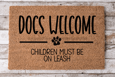Children On Leash - Funny Dog Door Mat - 30x18" Coir Door Mat - DECOE-CM-055 -  - DecoExchange®