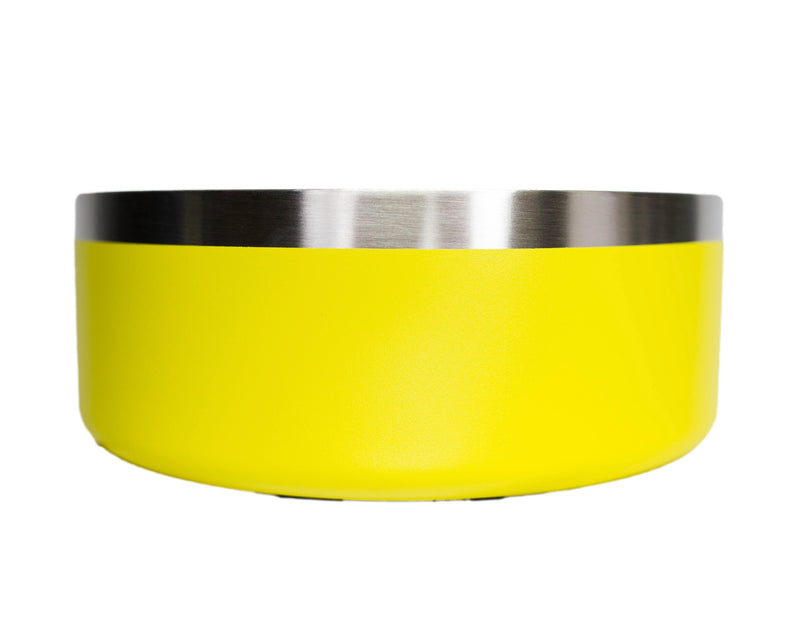 Personalized Stainless Steel Pet Feeding Bowl - 32 oz. / Yellow